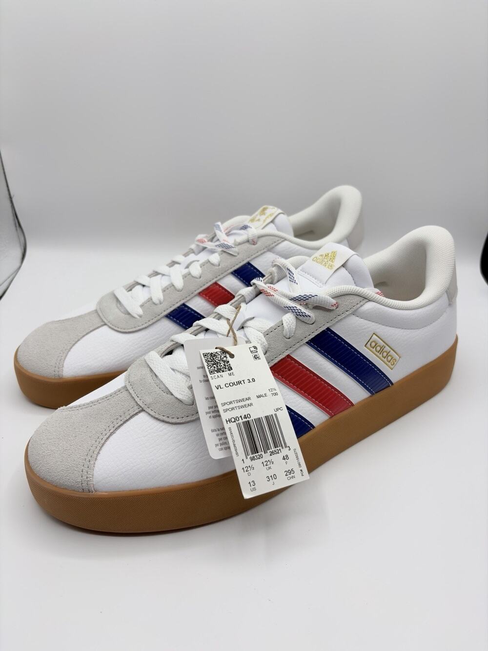 adidas VL Court 3.0 Men’s Sneakers White US 13 Lace Up HQ0140 RARE COLOR NWOB